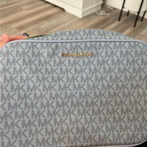 Michael Kors Gray Toiletry Bag with Monogram Print